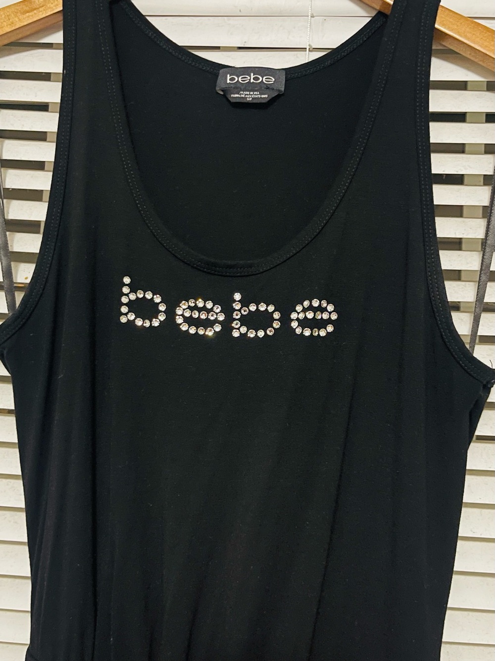 Bebe Black Crystal Logo Dress ! Beautiful Dress !